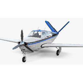 Single Engined Aircraft V Tail Rigged model